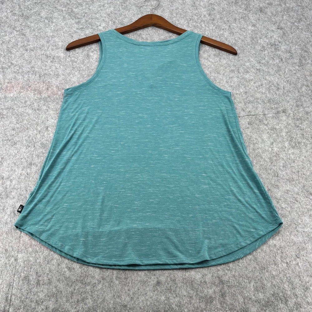 The North Face Womens Teal Space Dye Split V-Neck Tank Top Size L Curved Hem - Picture 9 of 12